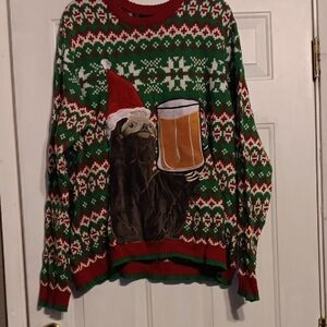 NWOT Holiday Sloth Sweater - Green and Red